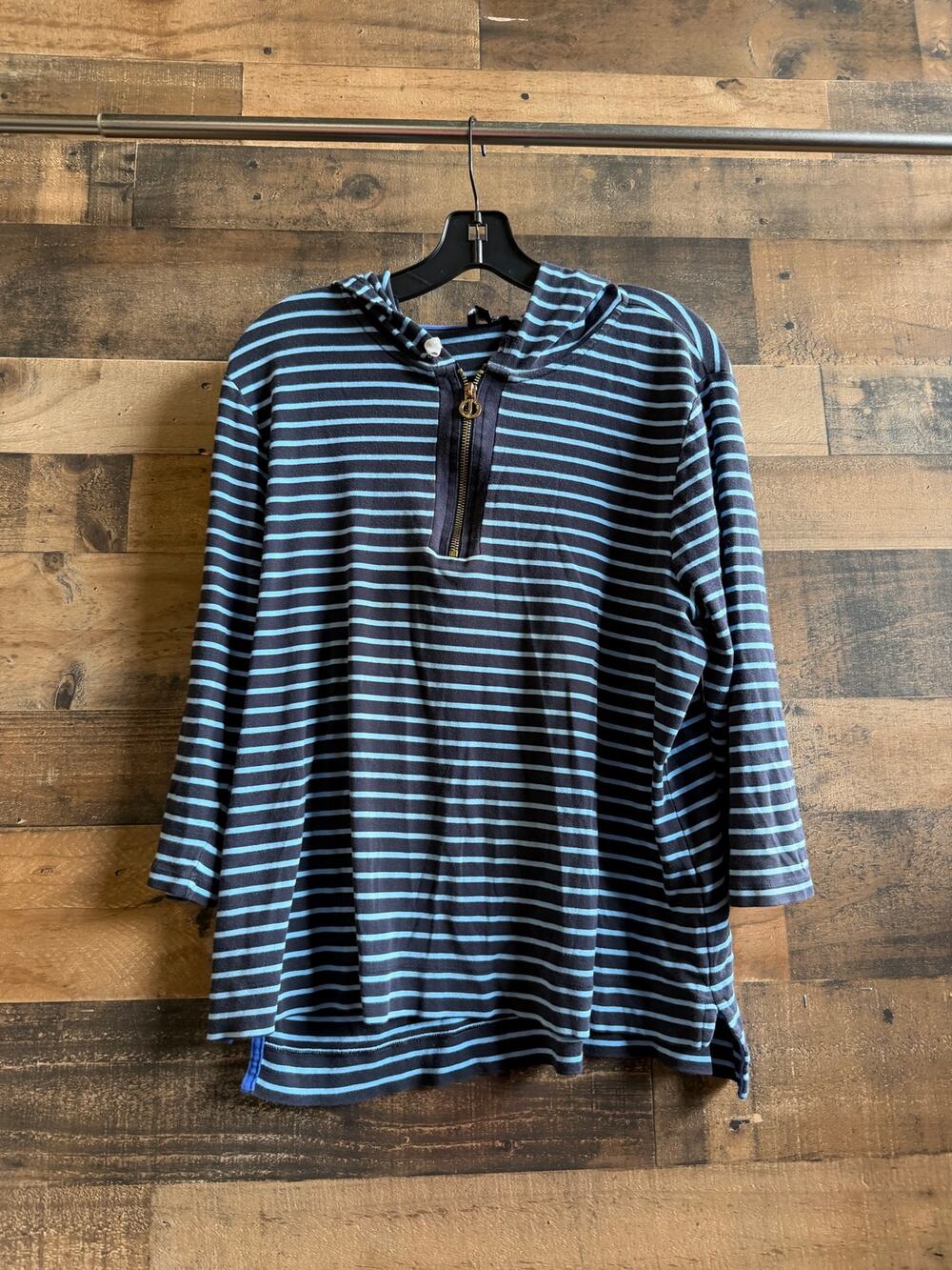 Jones New York Signature Womens Striped 1/2 Zip Hooded Pullover Top - Size XXL